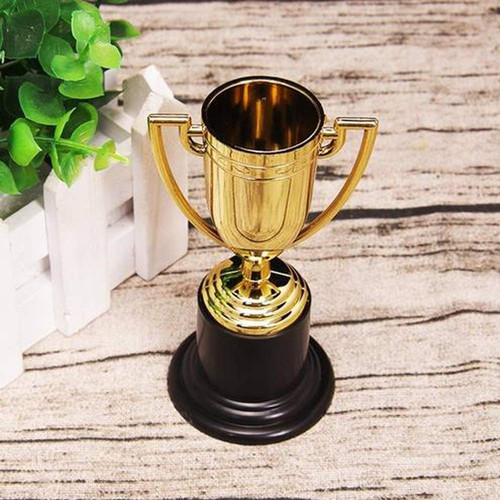 Mini gold silver trophy medals - gold,