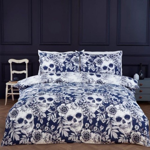 Halloween gothic floral skulls - gothic,