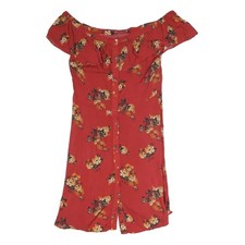 ZARA Womens Red Floral Off