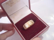 Solid Silver band Ring-superb Diamonique Sparkly Cubic Zirconia,siz l1/2 vintage