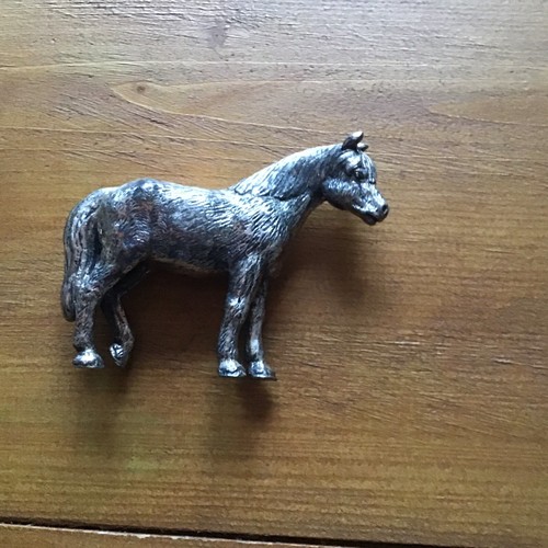 Silver white metal - white, horse