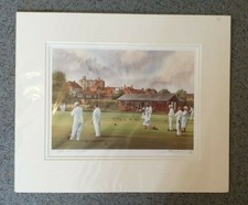 Afternoon Bowls by Terry Harrison.Rye Bowls Club.Limited Ed Mounted.Art Print. 