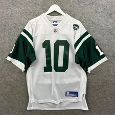 Vintage New York Jets Jersey Mens Medium White Reebok Home NFL Pennington #10