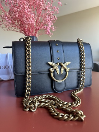 Pinko love bag black leather - love,