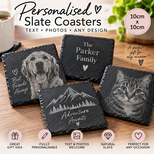 Personalised slate coasters