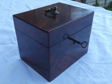 Small Victorian Travelling Apothecary Box with 4 bottles & original key