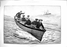 Old Antique Print 1883 Man