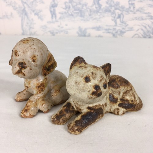 Studio art pottery dog cat - art,