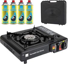 Portable Camping Butane Gas Stove Single Burner BBQ Outdoor Cooker in Carry Case