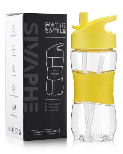 Clear water bottle with - oz,