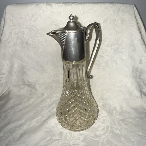 Clear pressed glass pitcher - pressed,