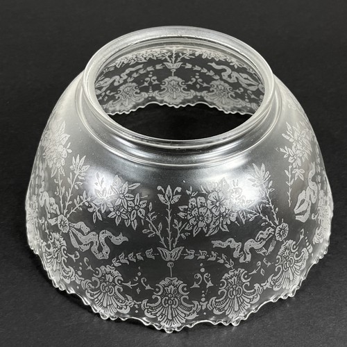 Etched glass victorian lamp - glass,