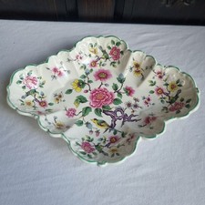 Old Foley James Kent “Chinese Rose” Scalloped Dish – Vintage Floral Bowl England