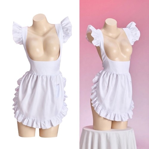 Adjustable ruffle maid apron - ruffle,
