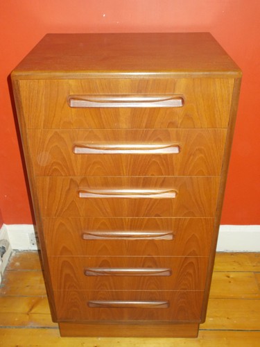 Vintage plan teak tallboy - vintage,