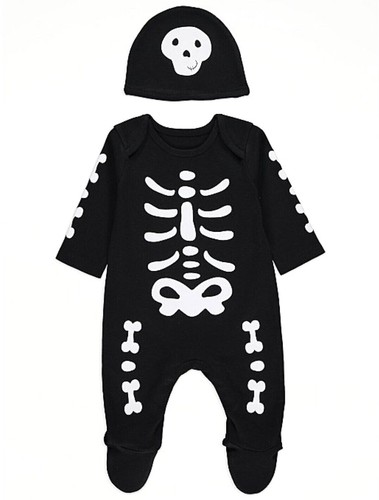 Baby halloween black - black, skeleton