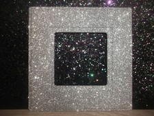 SILVER SPARKLE GLITTER LIGHT SWITCH SURROUND PLATE NEW FITS OVER WALLPAPER 