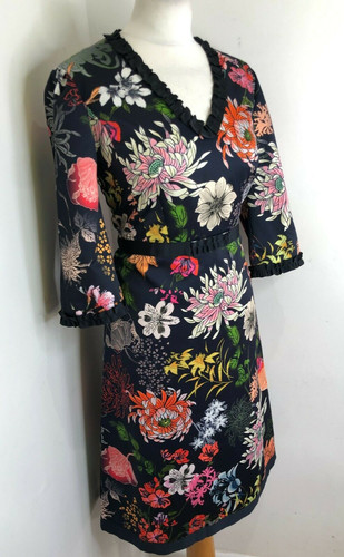 Marccain navy floral satin - floral,