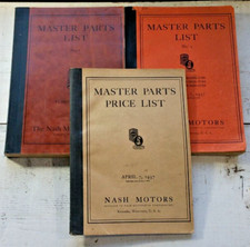 Lot 3 1934 Nash Motors Master Parts Price List 1937 Vtg Antique Cars 1 Catalog
