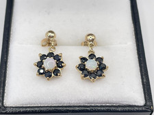 9ct Gold Sapphire & Opal Drop