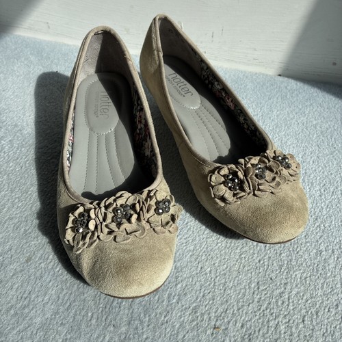 Hotter beige suede wedge - beige,