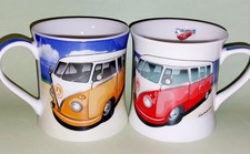 2 Volkswagon Mugs Leonardo Collection VW Camper Van Fine China