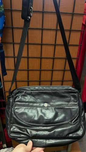 Enny black leather shoulder - leather,