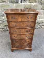Slim Serpentine Mahogany Chest Draws