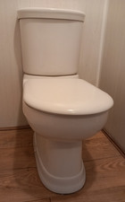 Matching Toilet, Pedestal Washbasin with Chrome Mixer Tap – Used, good condition