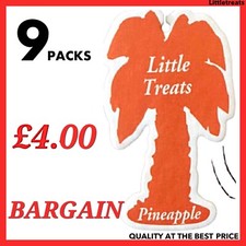 9 PACKS LT PALM TREE CAR AIR FRESHENERS, PINEAPPLE FRAGRANCE, 2D HANGING PALMS