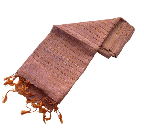 Thai woven silk scarf - -, orange