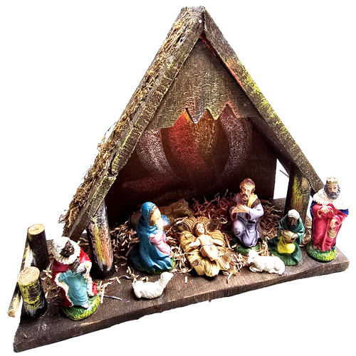 Italian nativity creche - italian, 13.5"