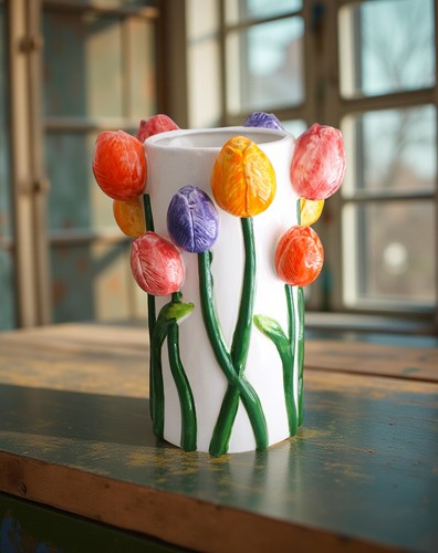 Colourful tulip flower - colourful,