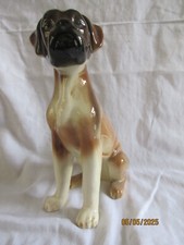 Vintage 1970s Coopercraft sitting boxer Dog Figurine Ornament Made In England