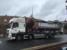 ERF TRUCK PHOTO ISLAND CRANE HIRE LORRY PHOTOGRAPH WITH BOAT PORTSMOUTH PICTURE.