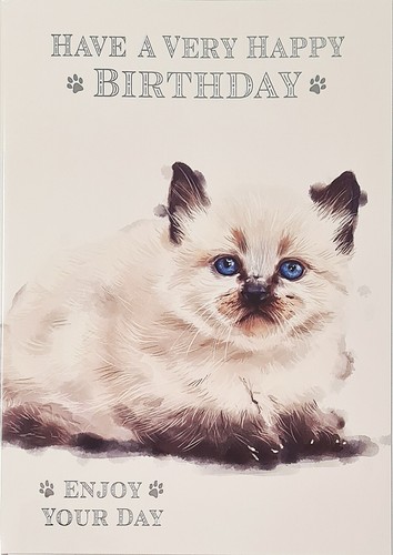 Happy birthday card - card, siamese