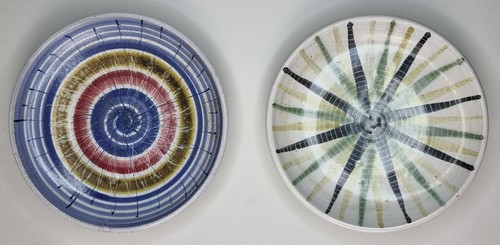 Two rye pottery butter dishes - rye,