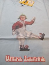 RARE ORIGINAL VINTAGE WILLY WONKA T-SHIRT BLUE UMPA LUMPA T-SHIRT SIZE SML 8-10