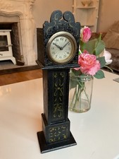 Vintage Miniture Oak Long Case Grandfather Clock