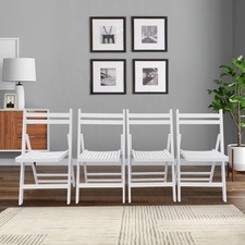 Wood Folding Chairs Set of 4
