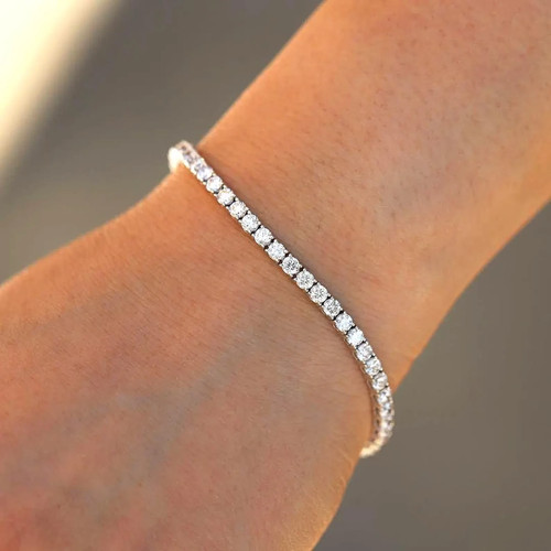14k white gold round cut - white,