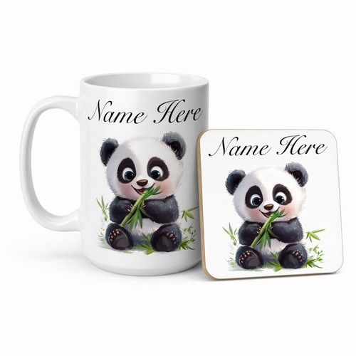 Personalised panda coffee mug - personalised,