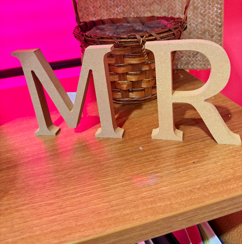 Wooden freestanding letter - mr,