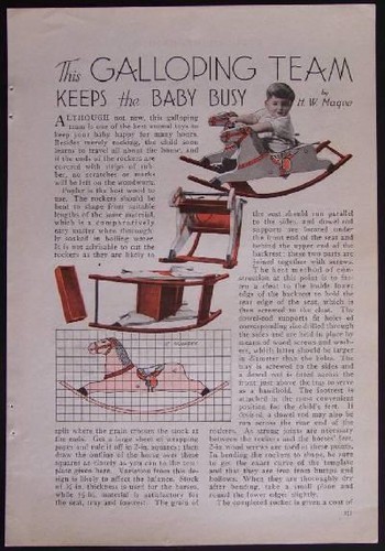 Rocking horse toy - 1931, seat