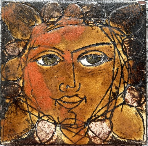 Chelsea pottery sun face - pottery, "sun