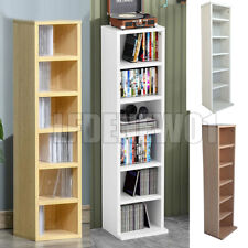 6 Tier Wooden CD DVD Game Book Shelf Storage Tower Rack- Fits 102 CDs Holders