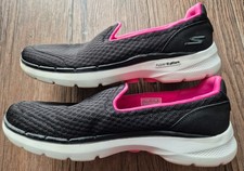 Skechers Go Walk 6 Air-Cooled Goga Mat Hyper Pillars Slip-on Shoes Black UK 7