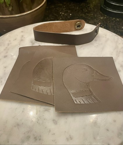 Leather set duck - leather, head