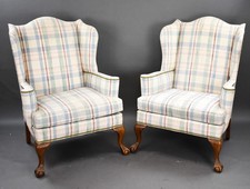 Pair of Wing Back Armchairs