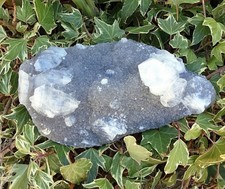 Large Natural Black Chalcedony With Apophyllite  On Matrix, 5.15 Inches